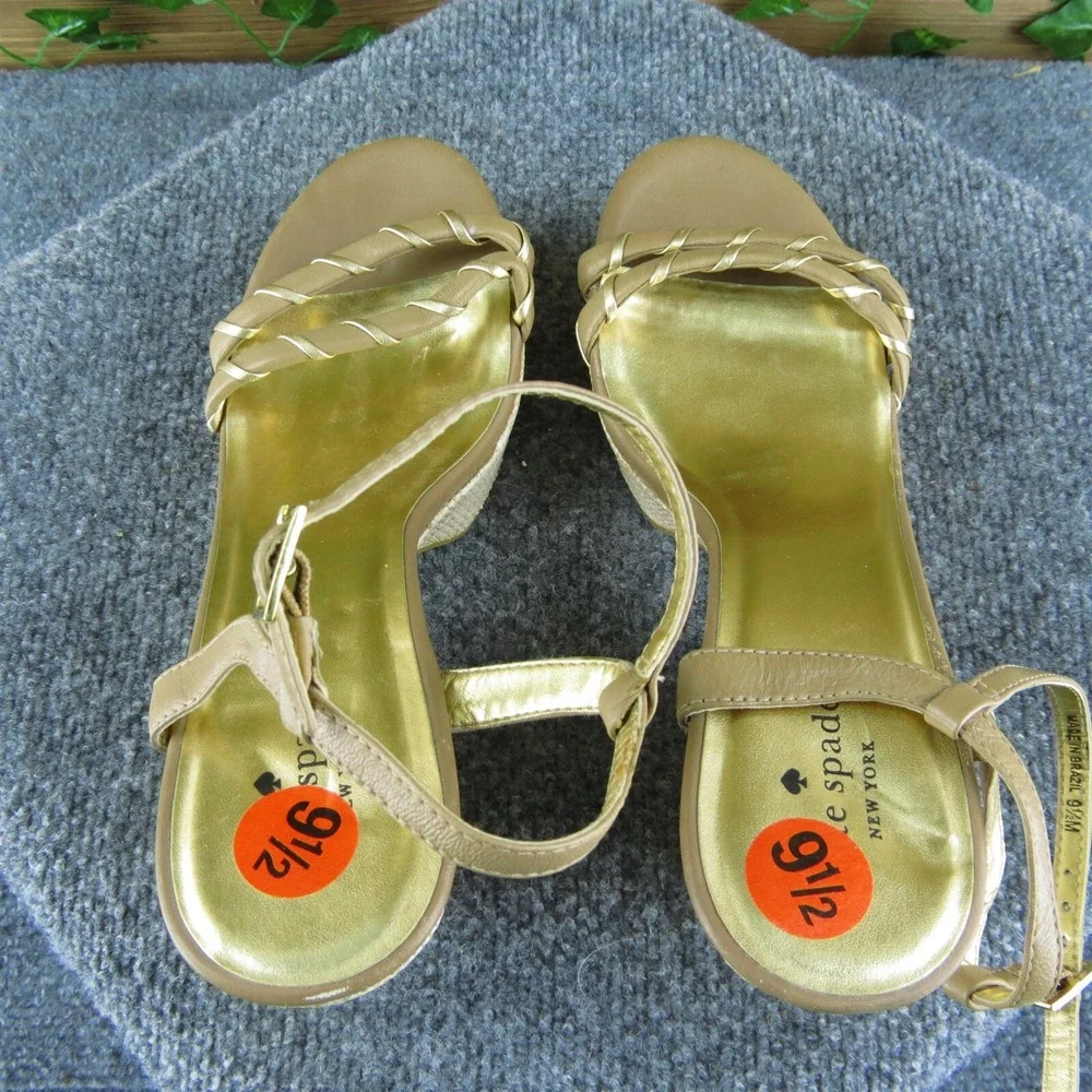 kate spade new york Women's  Ankle Strap‎ Brown Leather Sz 9.5M Gently Used 2025